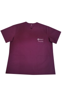 度身訂做短袖護士衫 長褲   設計繡花logo   純色護士服   衛生技術與信息學系  香港理工大學   NU066
